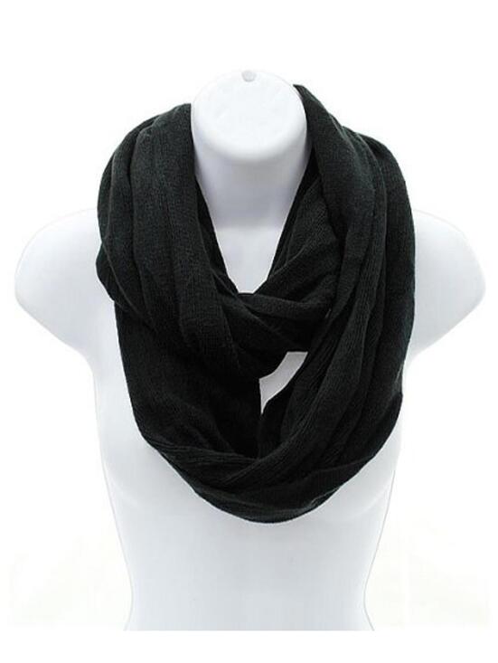 Pact Accessories - New Women's Black Waffle Knit Infinity Scarf - 100% Organic Cotton - Pact